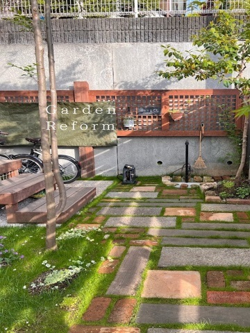 町田市　ナチュラルガーデンリフォーム以前の庭を引き継ぎながら素敵に使いやすい庭に　Ｉ様邸