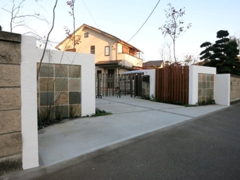 神奈川県相模原市　ナチュラル素材でシンプルモダンな門周りにリフォームのビフォーアフター。Ｏ様邸
