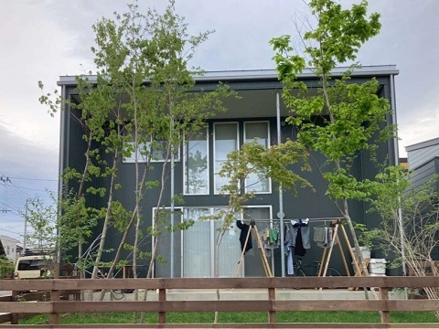 神奈川県中郡大磯町　無印良品の家の新築外構工事　大型犬とお子さんが遊べる雑木の庭　Ｍ様邸