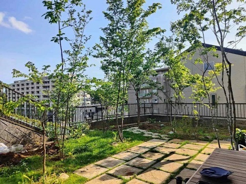 神奈川県川崎市　中古住宅の外構・庭リフォーム在るものを活かしました！！　Ｋ様邸